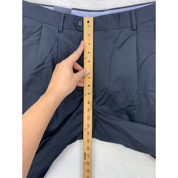 Grant Thomas Pants Men’s Blue Pleated Wool Blend Dress Formal Trousers 38R NWT - Picture 4 of 7